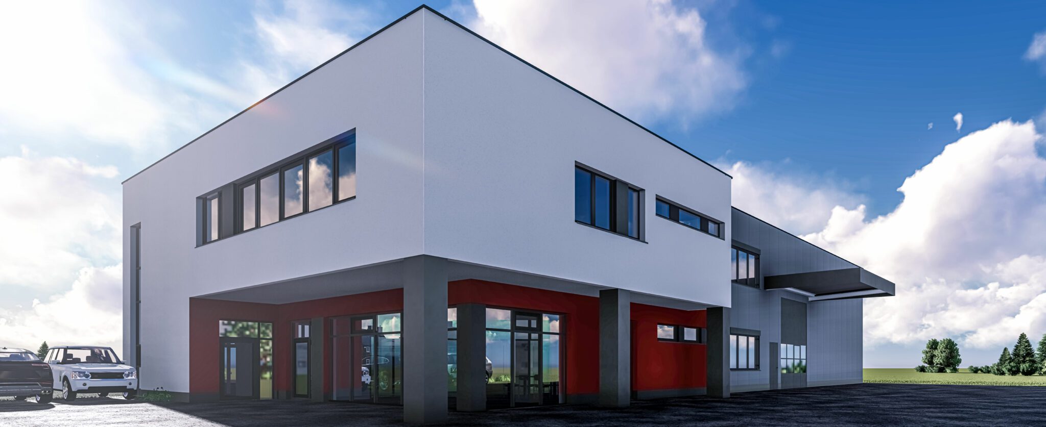 Planungsauftrag für den Neubau des Gewerbegebäudes der Firma Lederer Printmanagement in Röttenbach